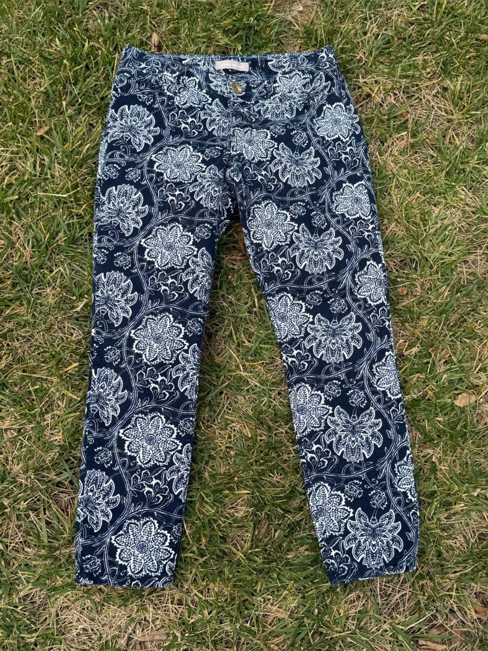 Banana Republic "Sloan" skinny ankle printed jeans-  size 26P
